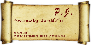 Povinszky Jordán névjegykártya